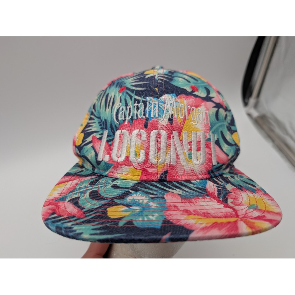 Captain Morgan LocoNut Floral Tropical Snapback Hat Multi Color Cotton Cap OSFM